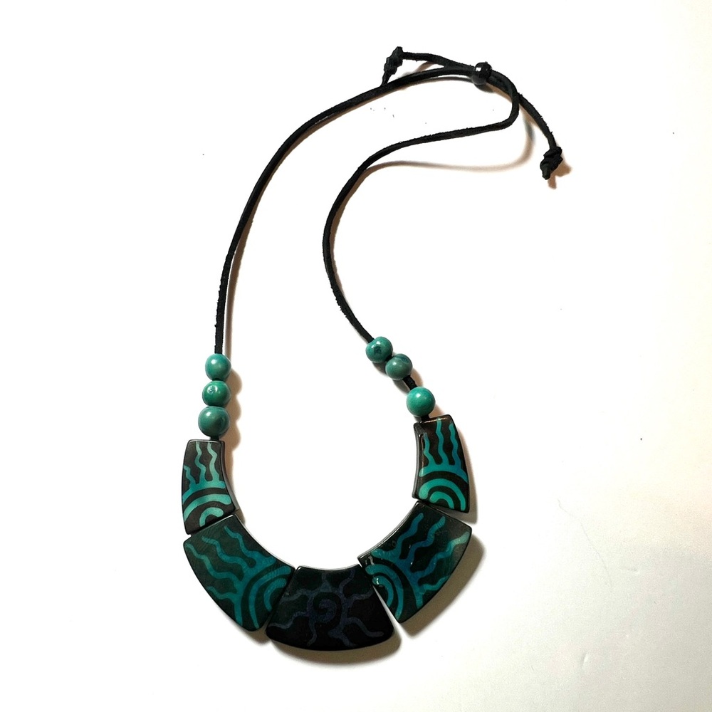 African teal necklace